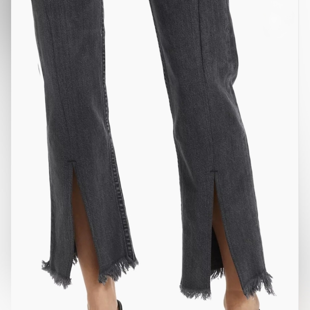 NWT EB Denim Straight Leg Split Hem Black Wash Jeans Size 27 - Picture 5 of 14
